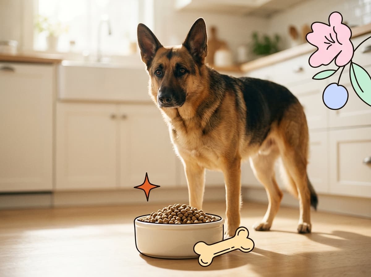 Illustration de couverture — Alimentation du chien de grande race adulte : dosage, rythme et prévention de la torsion d'estomac