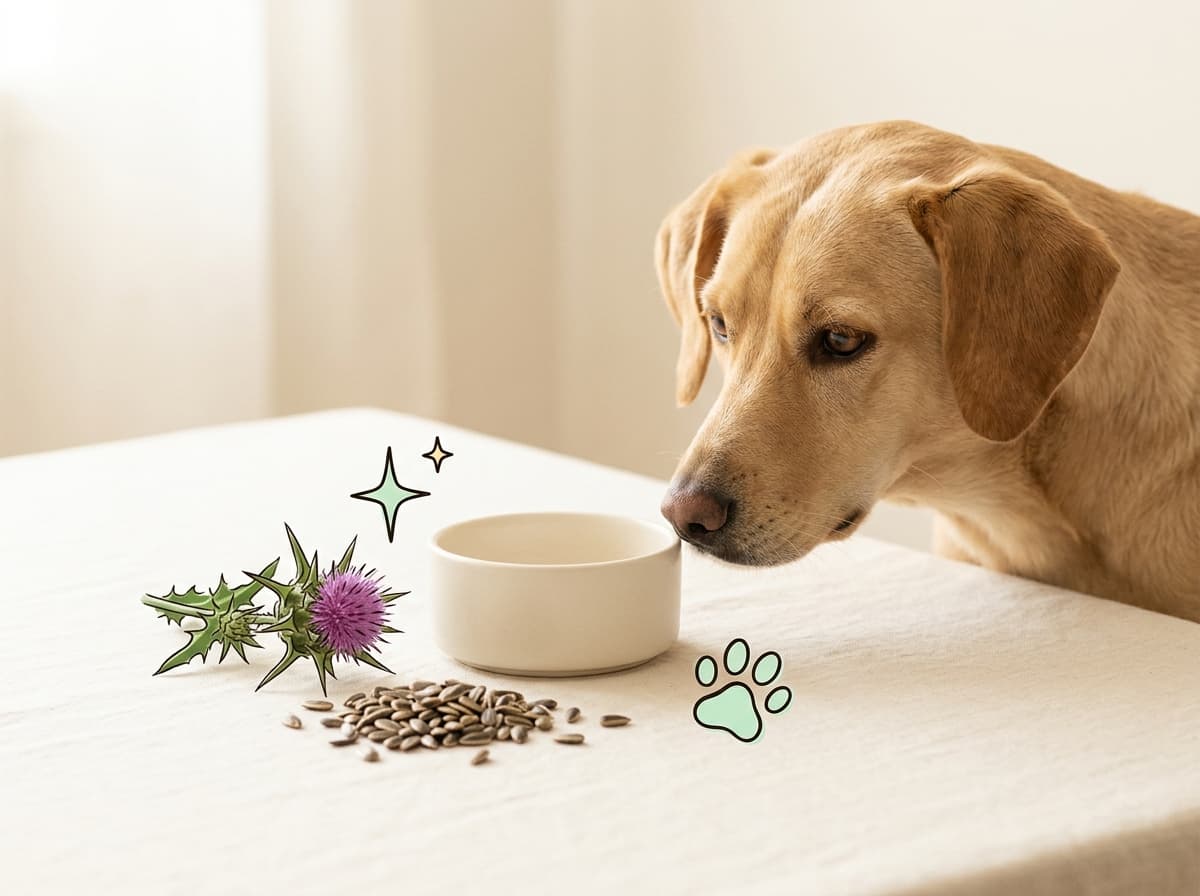 Illustration de couverture — Chardon-Marie pour chien : silymarine, foie et dosage