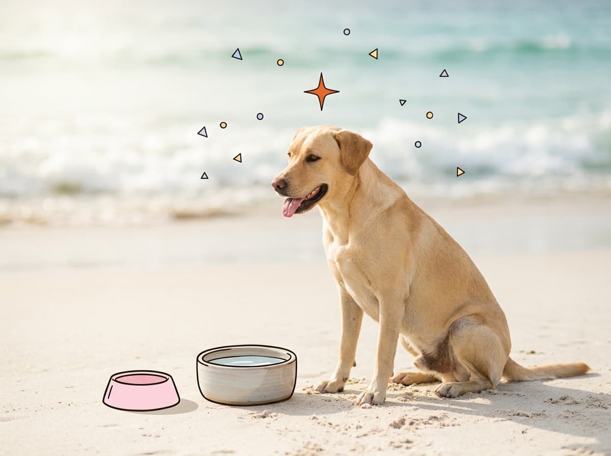 Illustration de couverture — Mon chien a bu de l'eau de mer : dangers, symptômes, que faire
