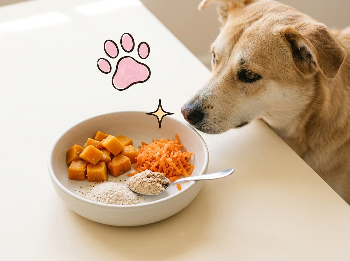 Illustration de couverture — Les fibres dans l'alimentation du chien : rôle, sources et bon dosage