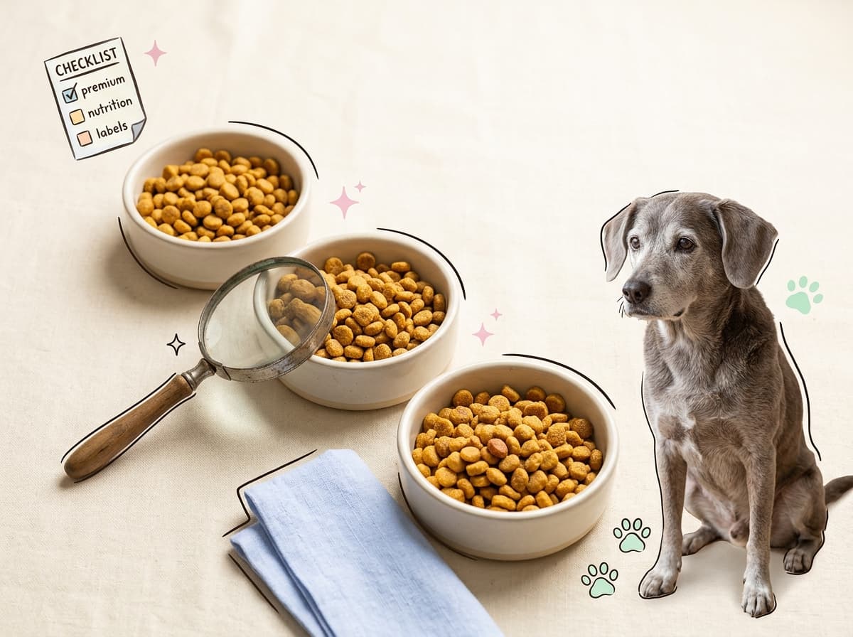 Illustration de couverture — Les meilleures croquettes pour chien senior : comparatif 2026 avec données nutritionnelles