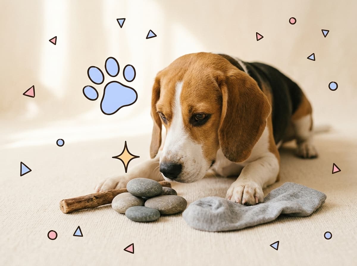 Illustration de couverture — Pica du chien : pourquoi il mange des cailloux, de la terre ou du tissu