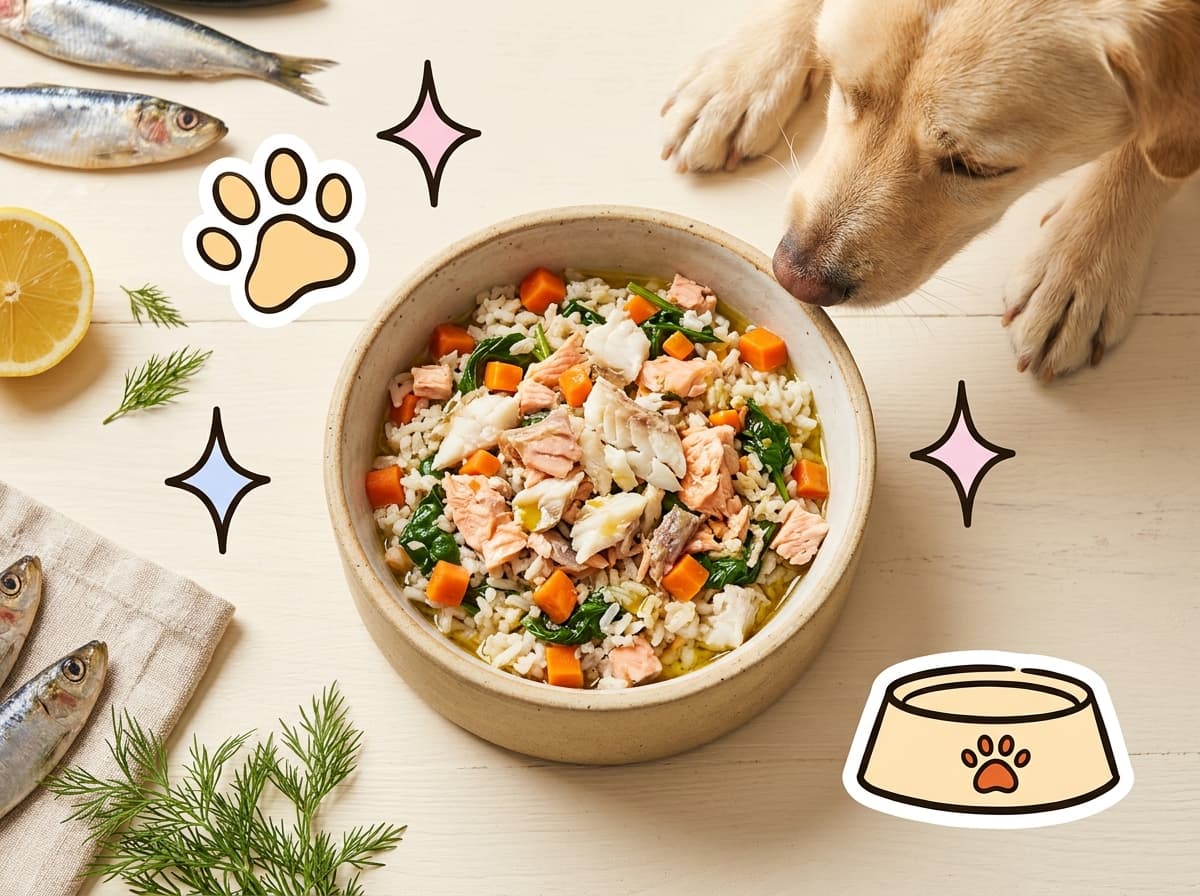 Illustration de couverture — Pâtée maison au poisson pour chien : recette équilibrée et les risques du poisson cru