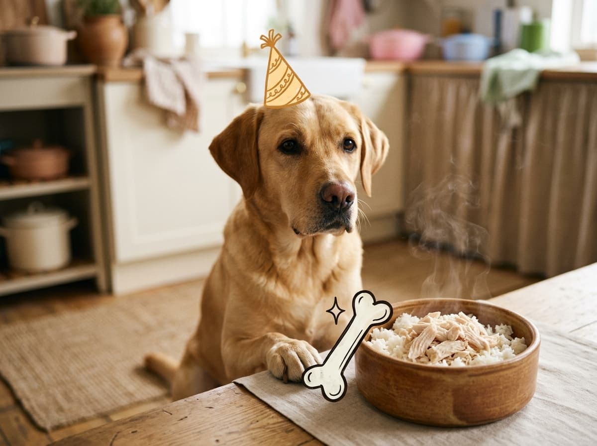 Illustration de couverture — Recette de riz au poulet pour chien : cuisson, quantités en grammes et durée maximale
